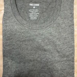 True Classic Men's Long Sleeve Gray Tee